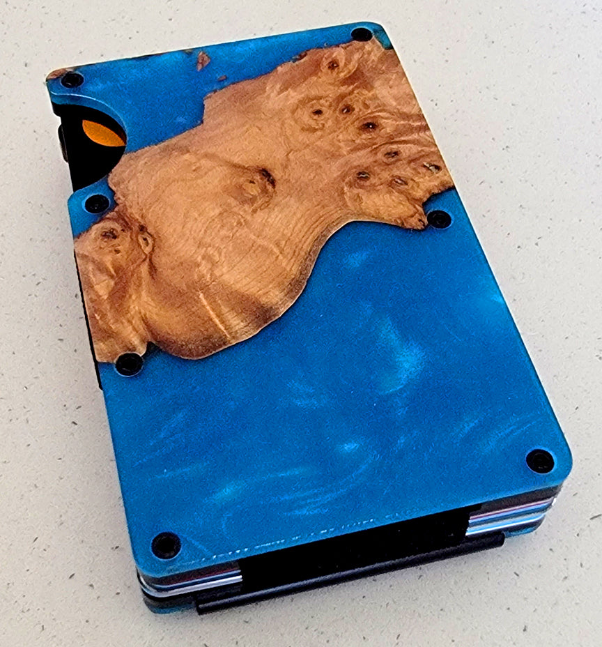 Ultra Thin Wood and Resin RFID Blocking Minimalist Wallet