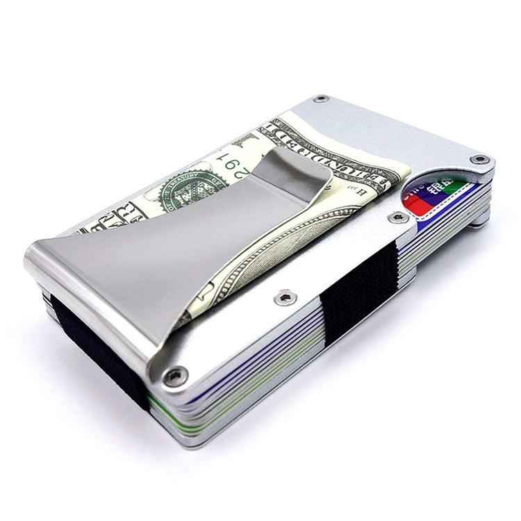 Ultra Thin Silver Aluminum RFID Blocking Minimalist Wallet