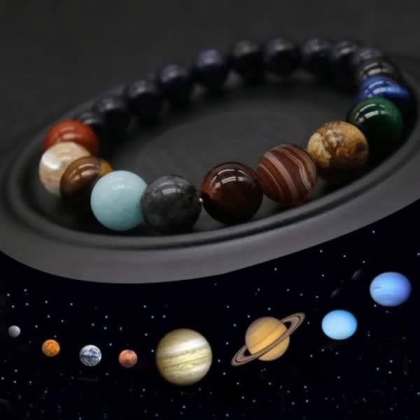Natural Stone Solar System Yoga Chakra Bracelet