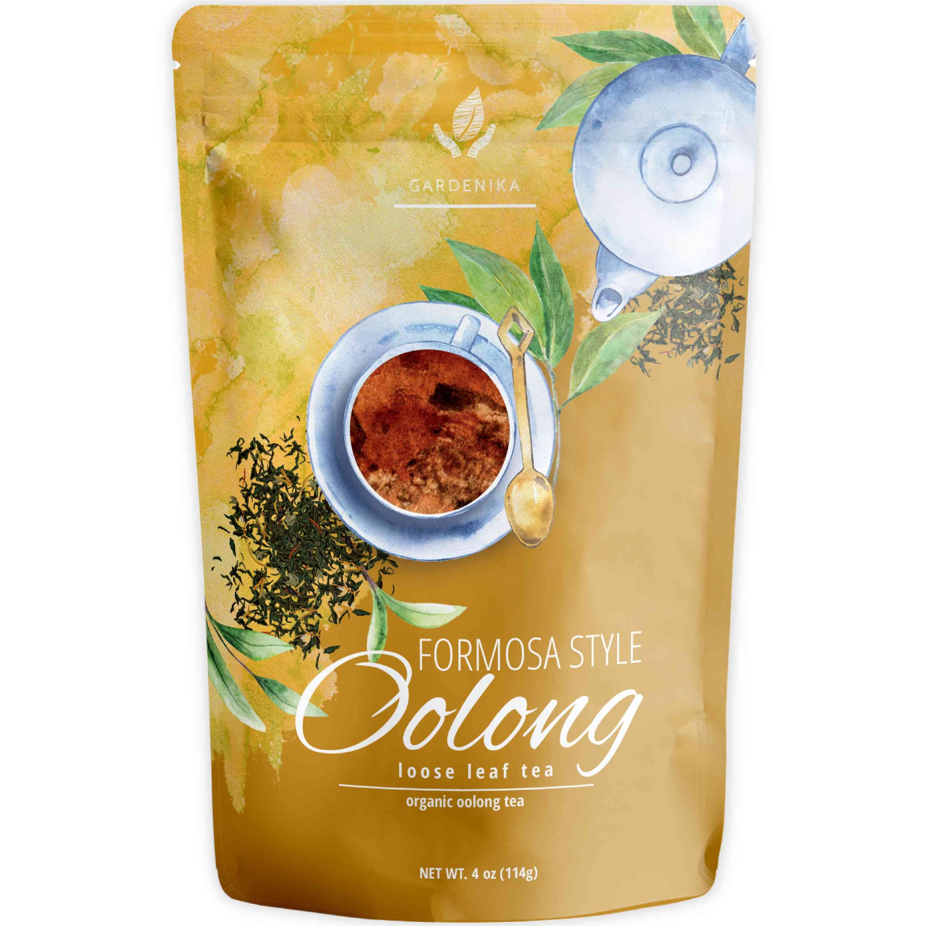 Oolong Green Tea, Loose Leaf, USDA Organic, 55+ Cups – 4 Oz (113g)