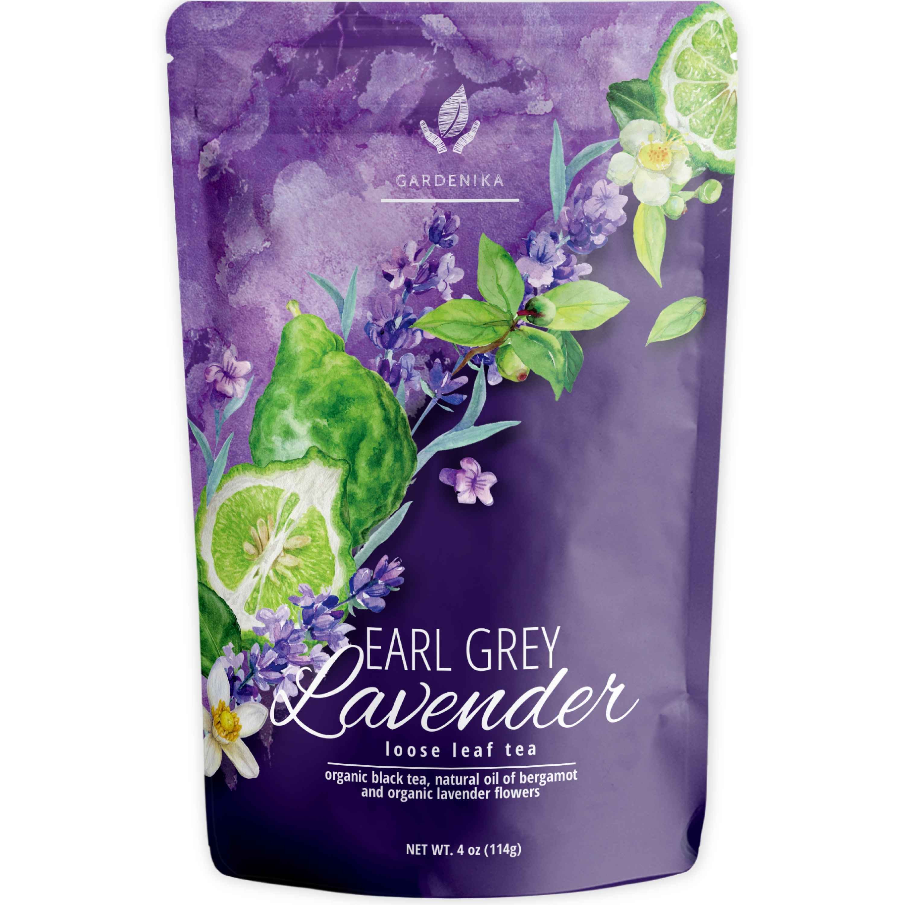 Earl Grey Lavender Tea, Loose Leaf, USDA Organic, 55+ Cups – 4 Oz (113g)