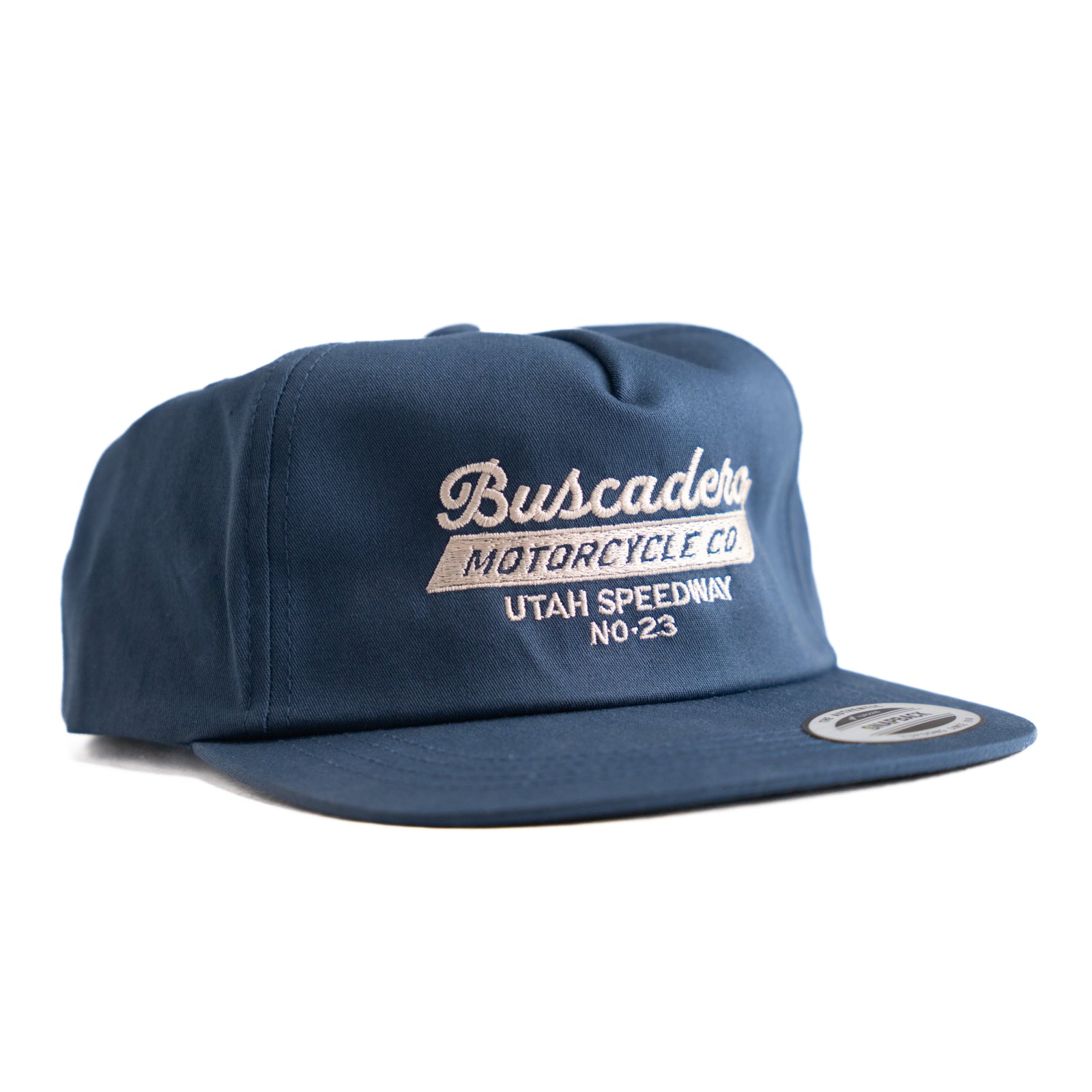 ‘Speedway’ Unstructured 5 panel Hat -Navy