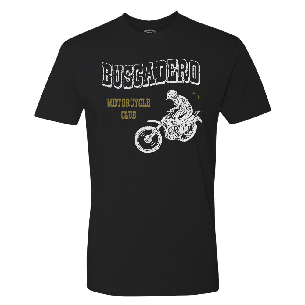 'Moto Club' Black Short Sleeve T shirt