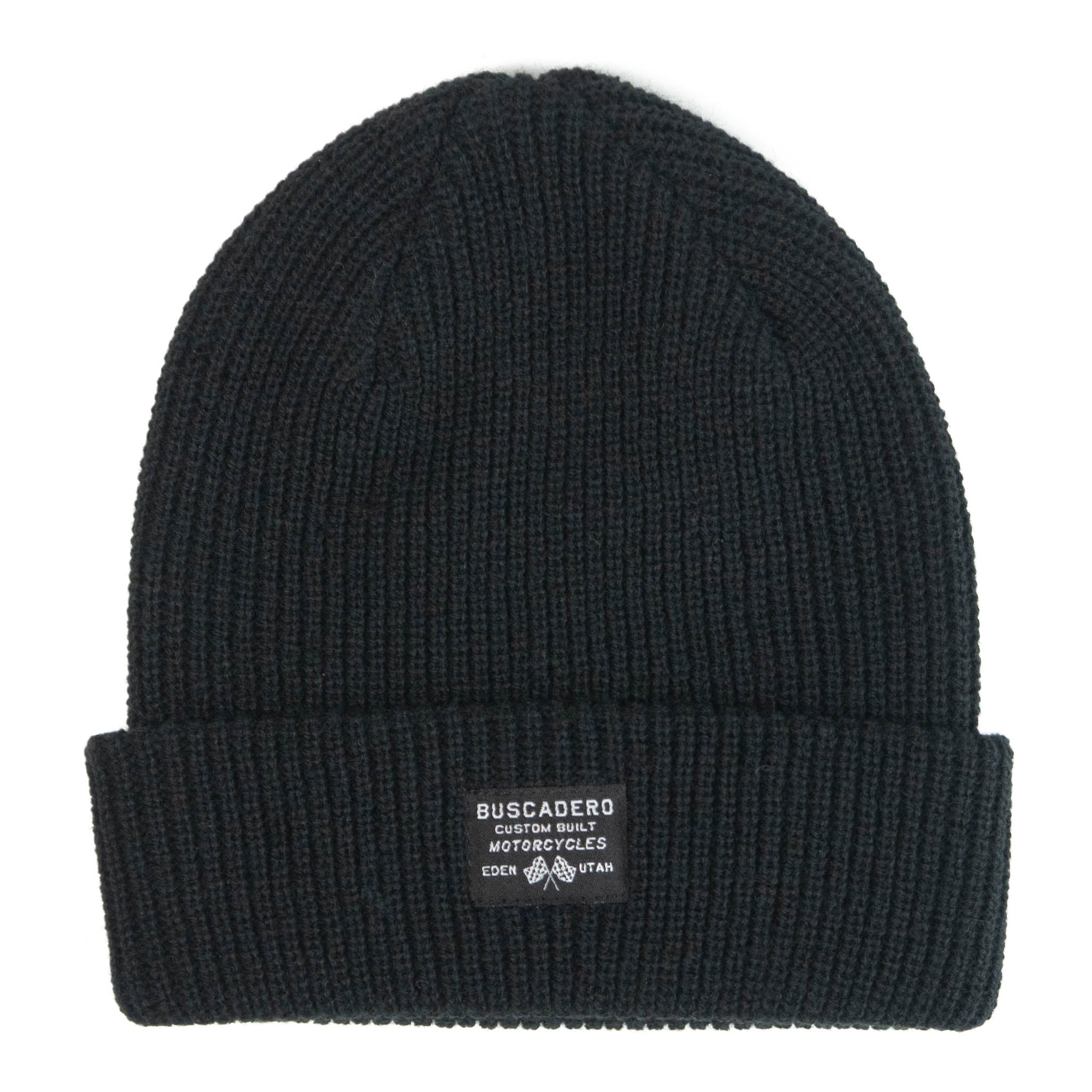 'Flags’ Cuff Beanie - Black