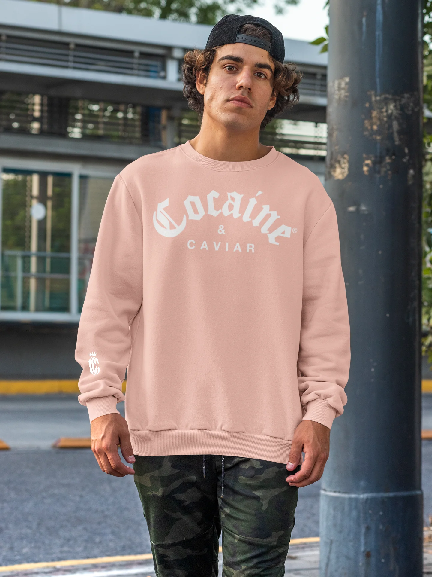 COCAINE & CAVIAR DUSTY PINK  SWEATSHIRT