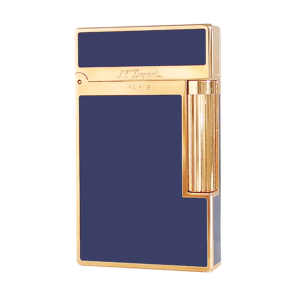 Memorial S T Ligne 2 Dupont Lighter Vintage Cling Sound #013 Blue&Gold Black&Silver