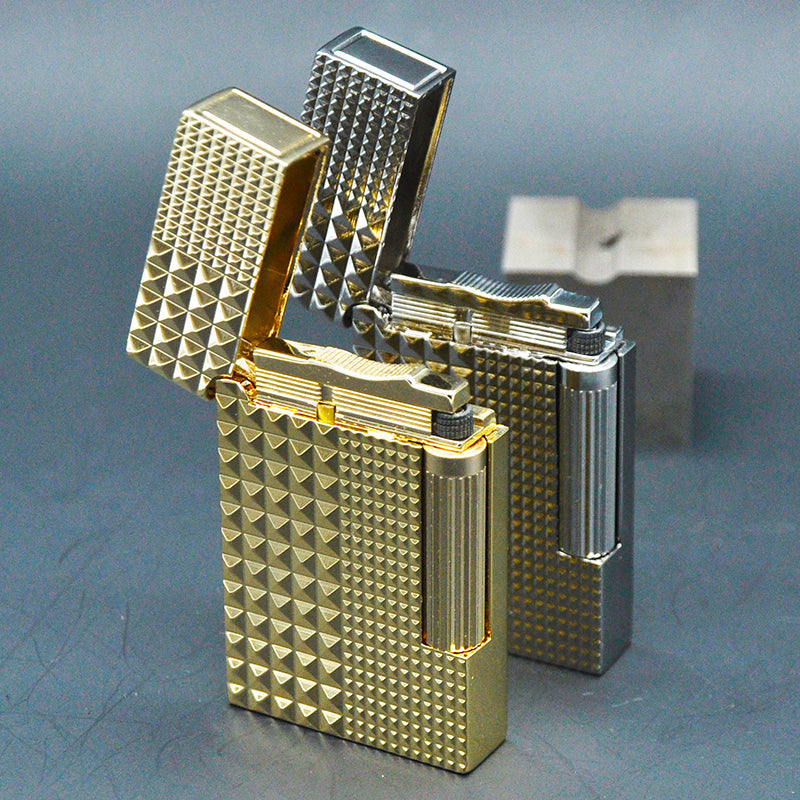 KUBOY Classics Flame Metal Lighter Engraving Lattice