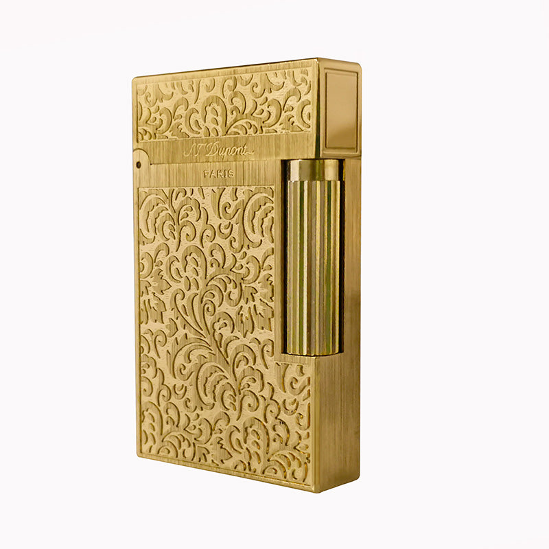 Dupont Engraving Wild Chrysanthemum Lighter #056 Gold