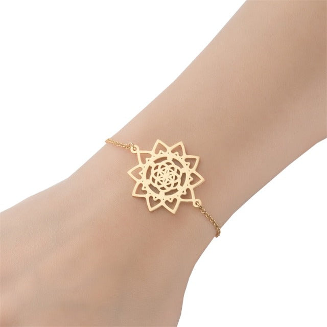 Bracelet Fleur de Vie Mandala Gourmette Dawapara Femme