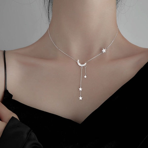 Collier Pendentif Lune Étoile Astres Femme