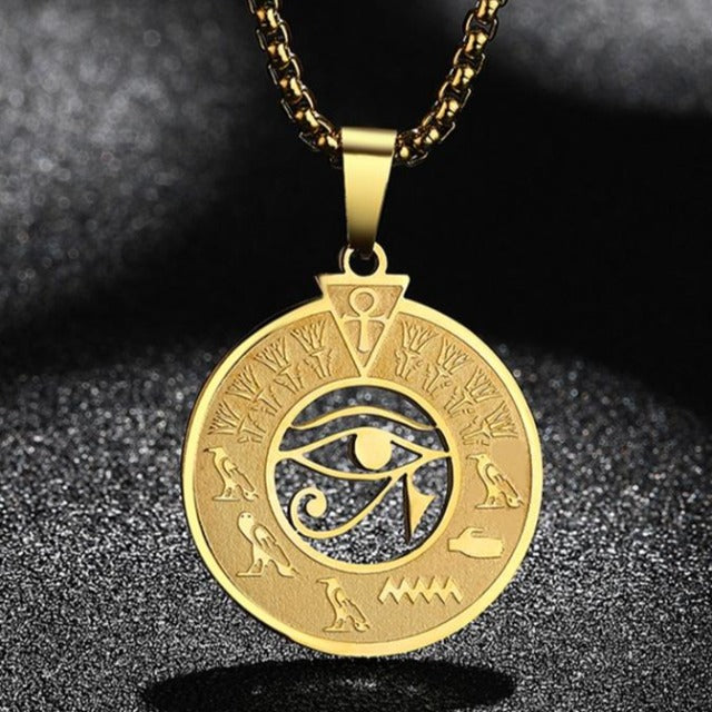 Collier Pendentif Egyptien Oeil d'Horus Homme Femme