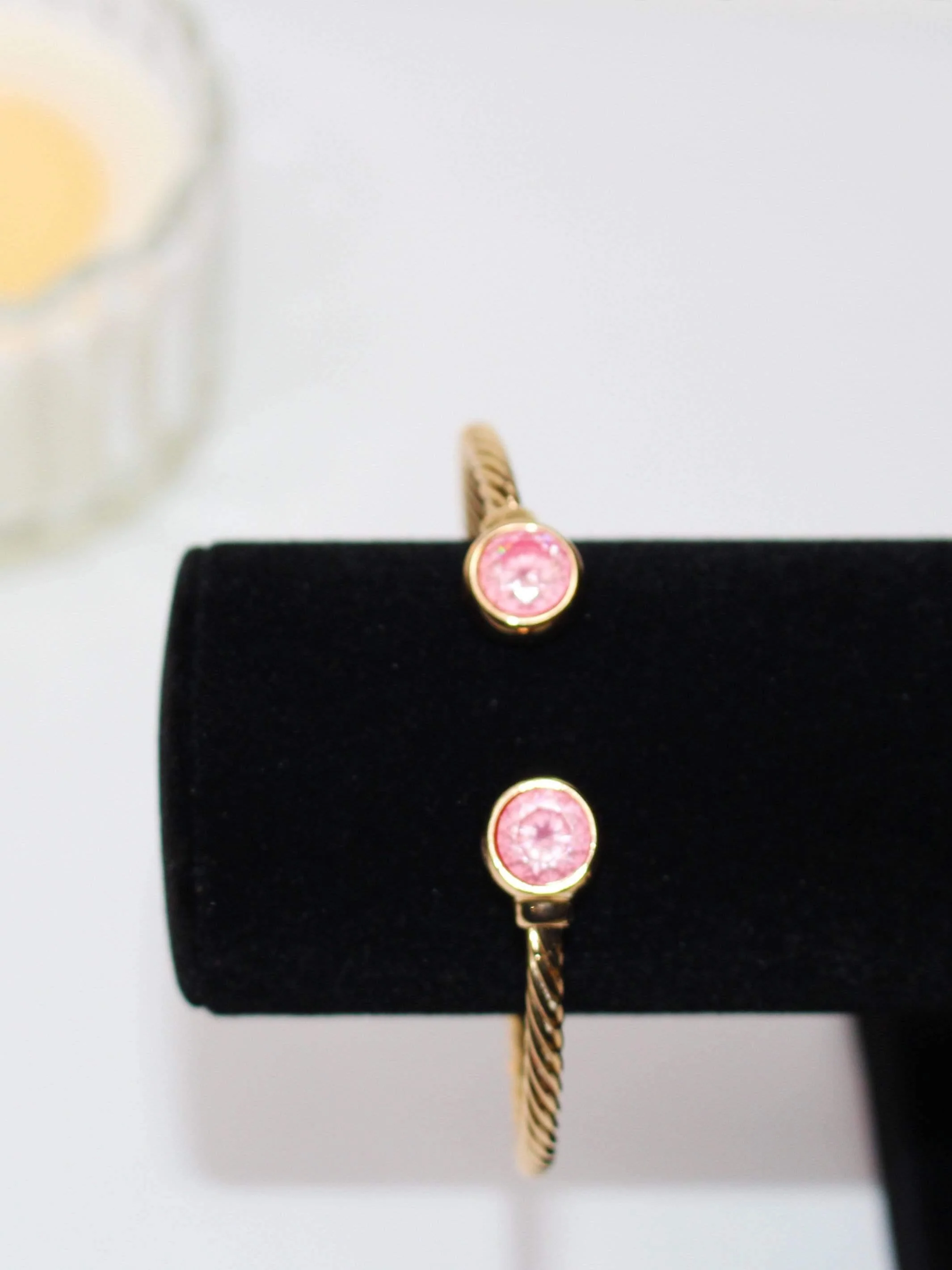 Twin Gems | Open Cuff Twist Bracelet