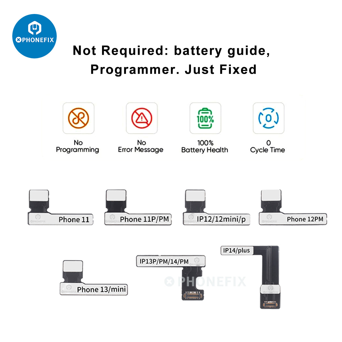 Pre-Programmed Battery Tag-on Flex Cable For iPhone 11-14 Pro Max