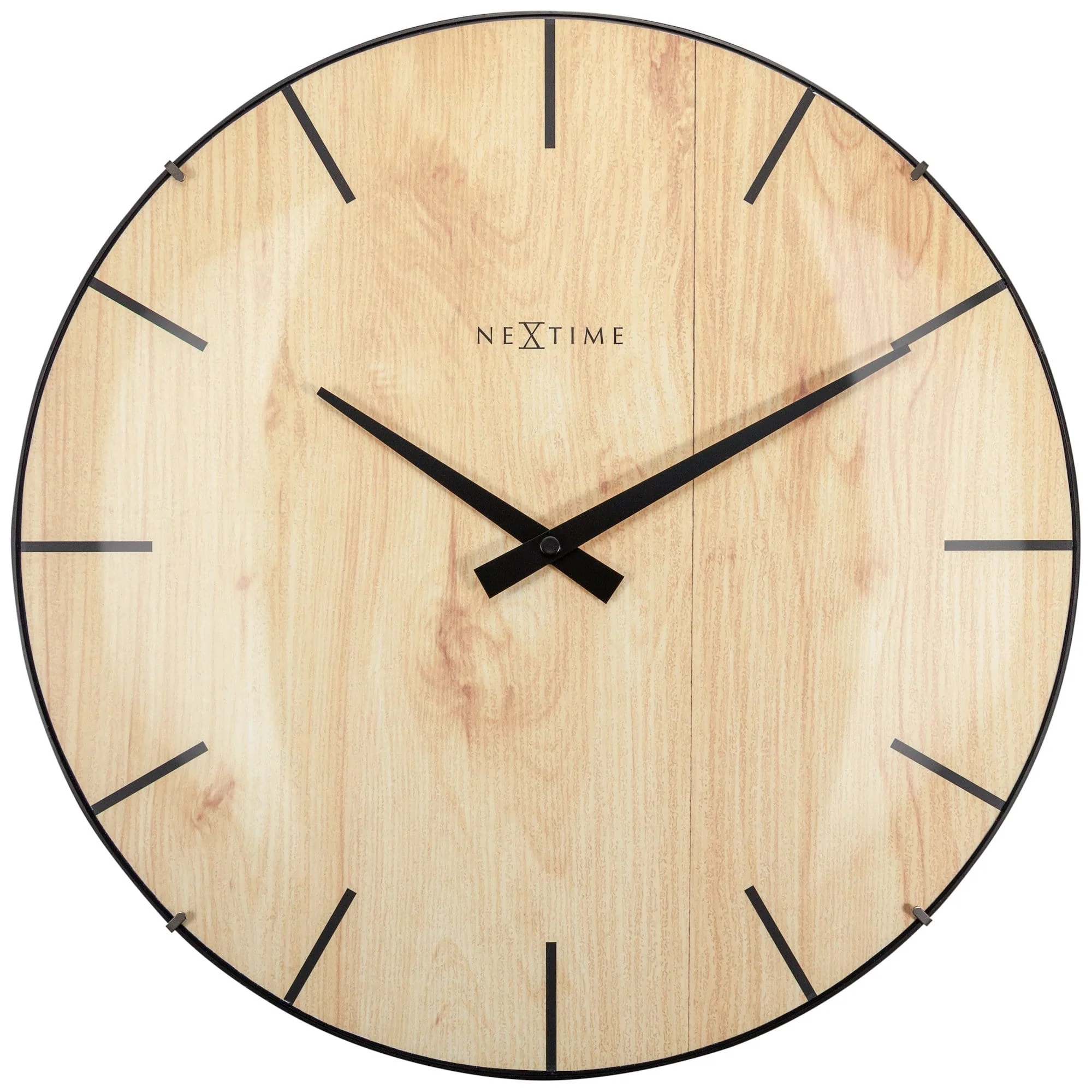 Wall clock -  35 cm - Dome Glass -  'Edge Wood Dome'