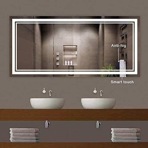 VENETIO 60x28 Inch Anti-Fog Backlit LED Bathroom Vanity Mirror, Wall Mounted