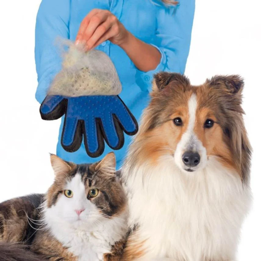 Gentle Pet Grooming Gloves for Dogs & Cats