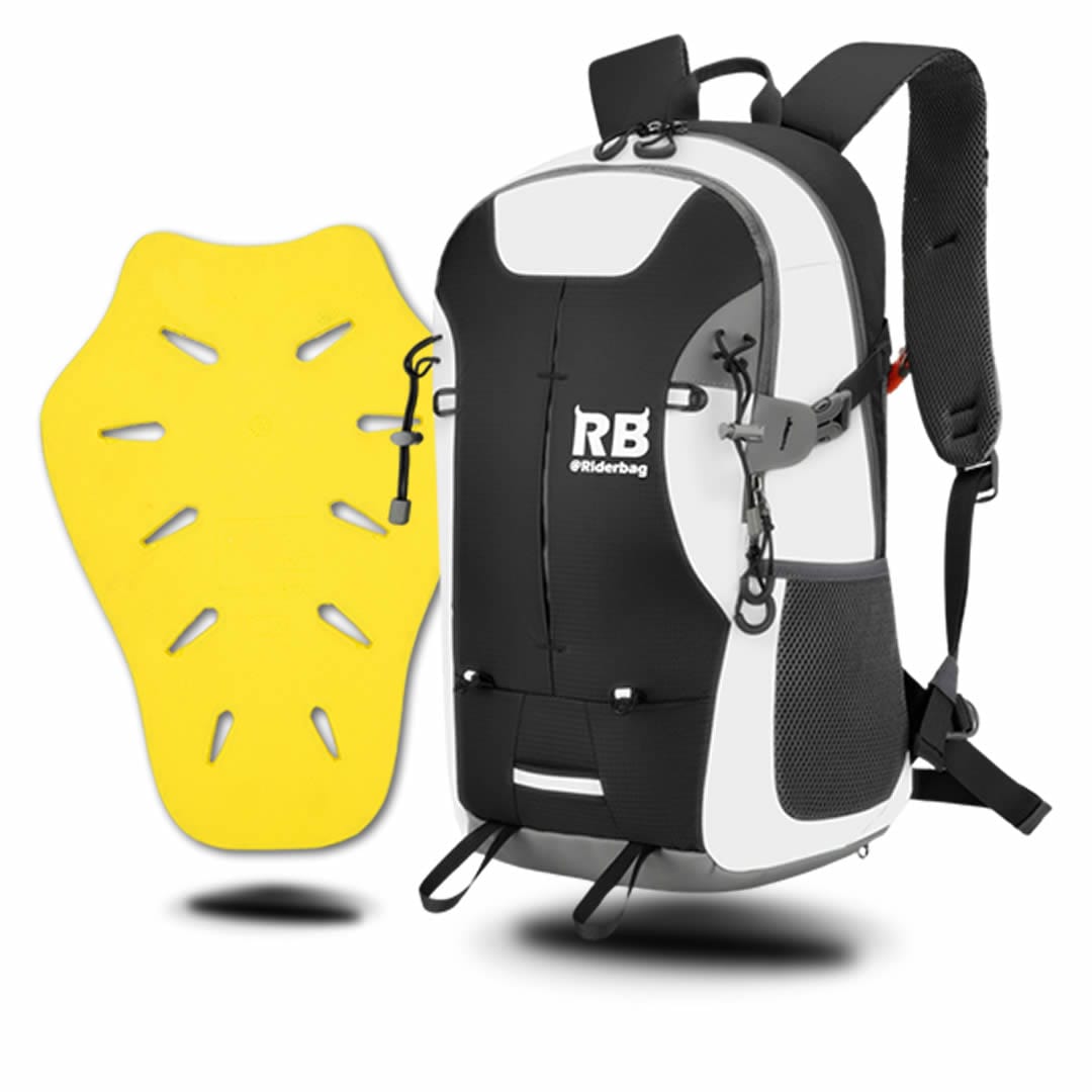 Riderbag Motorcycle Backpack Combo Black 35L + Ce level 2 back protector