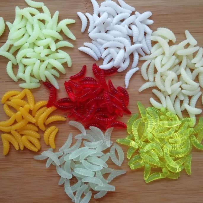 20pcs Honey Worm Fishing Bait - Silicone Worm Bait