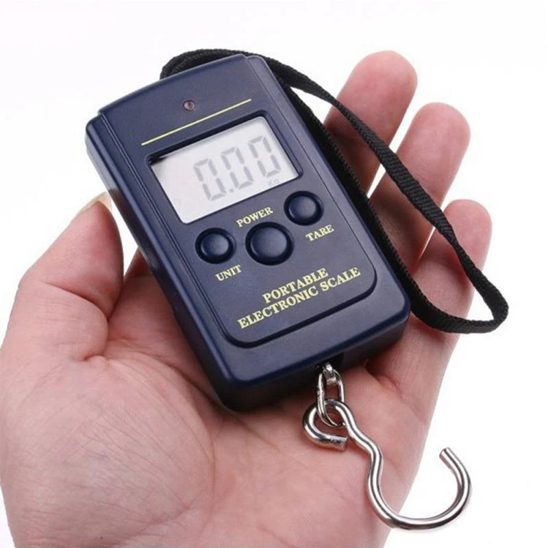 Portable Fishing Scale with Backlit LCD Display - 88lb/40kg Capacity