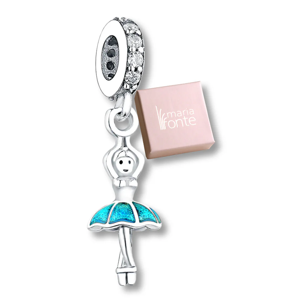 Maria Fonte Bead Charm Ballerina Danza in Argento 925 Compatibile con Collane e Bracciali Pandora