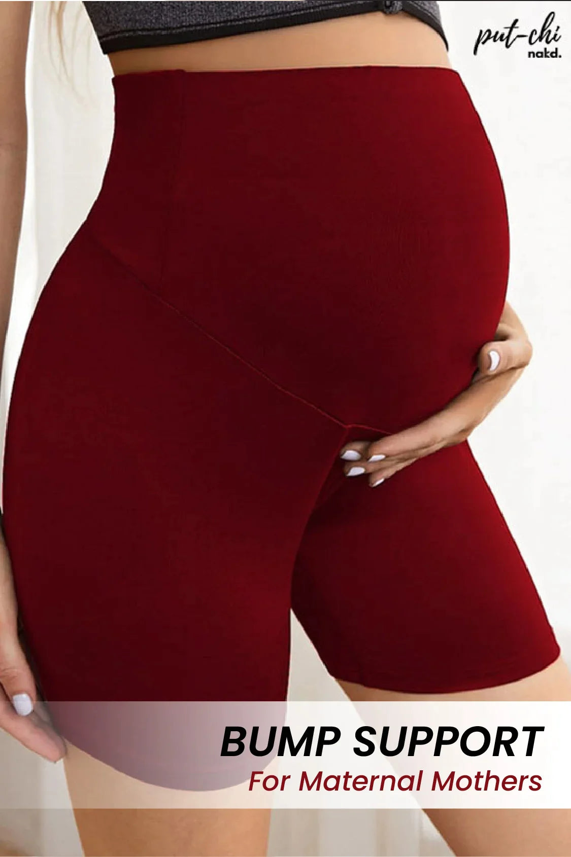 Marron Anti Chafing Maternity Shorts - Thigh Rub Prevention Short