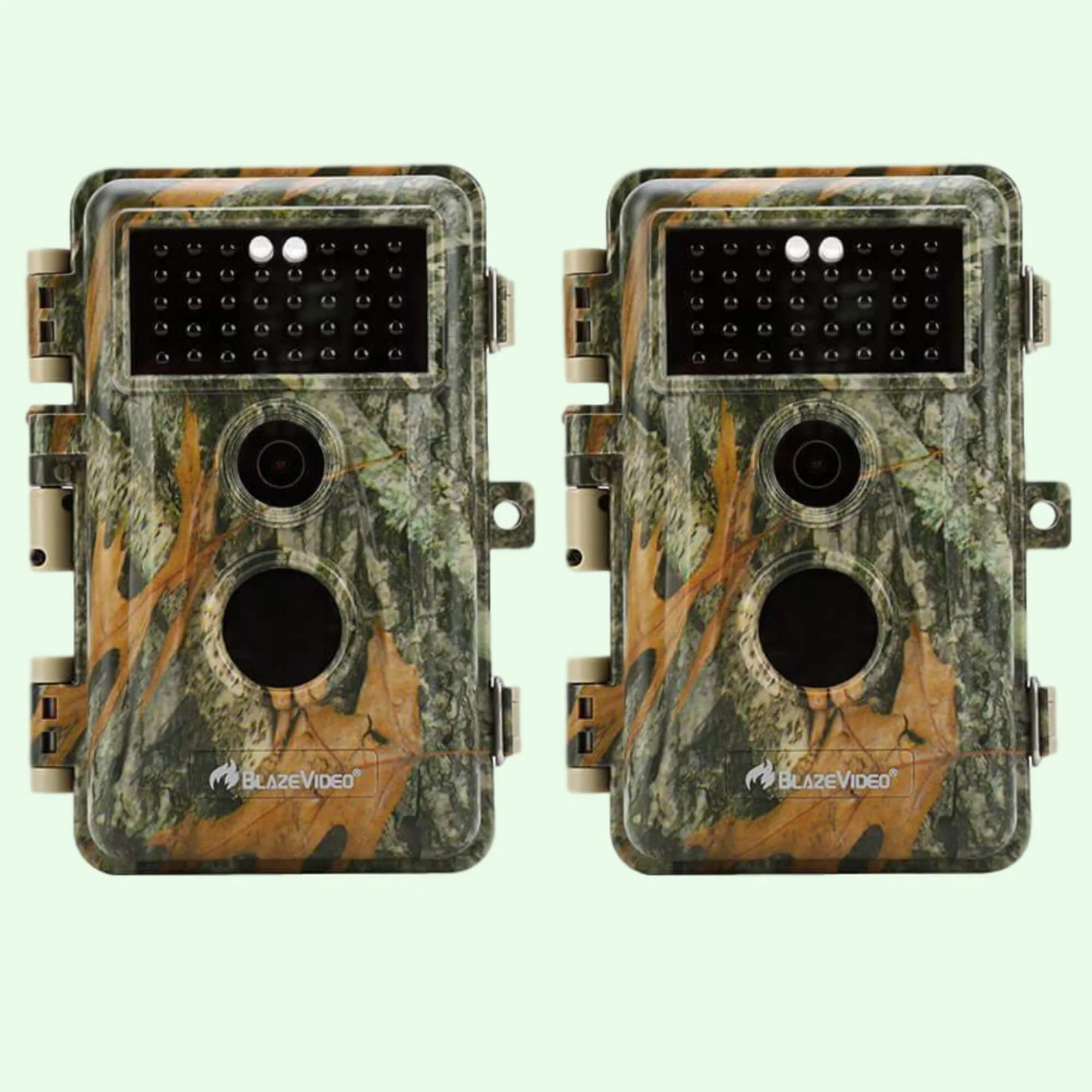 Pack x2 Caméras de Chasse Nocturne Vision 32MP HD 1296P,Détection de Mouvement PIR de 70° No Glow Invisible,Étanche IP66|A252 Vert