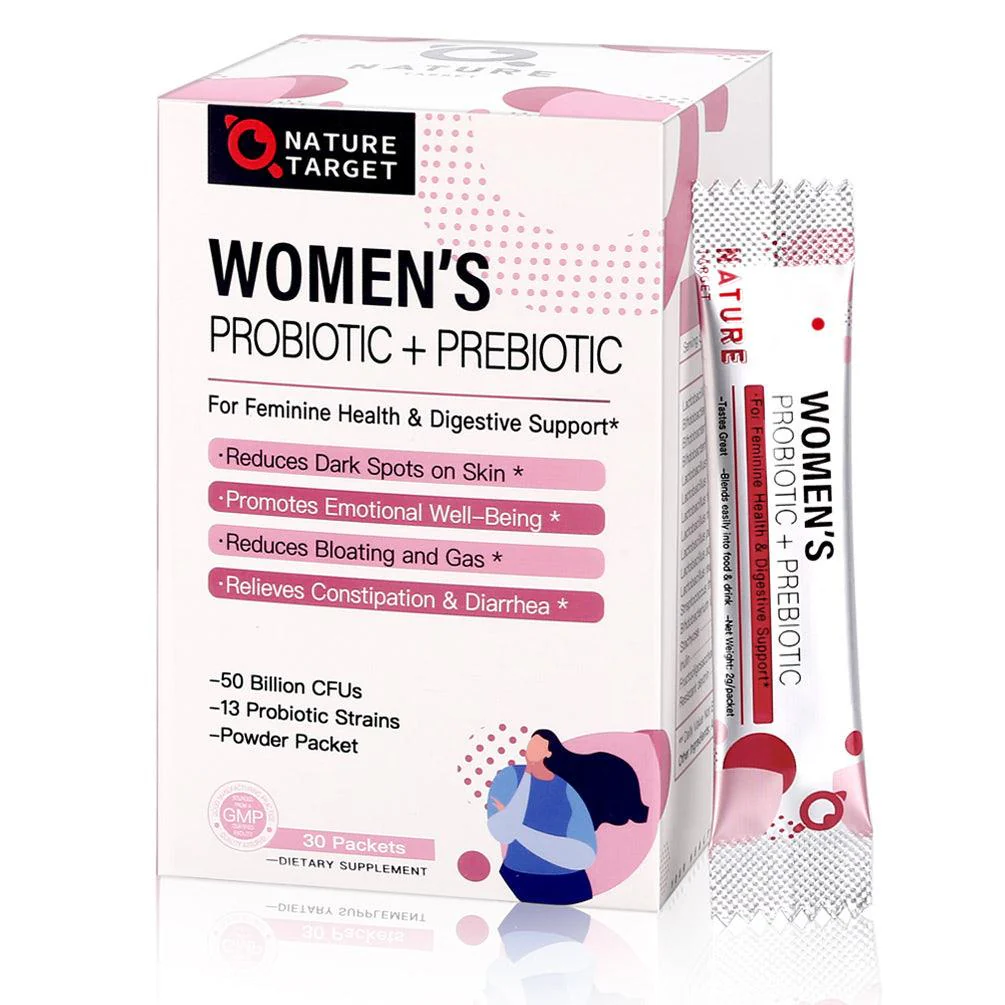 Nature Target Probiotic+Prebiotic Powder for Women Gluten Free 30 Bags