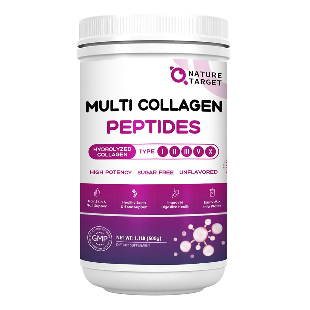 【Pre-sale】Nature Target Multi Collagen Peptides Powder 500G