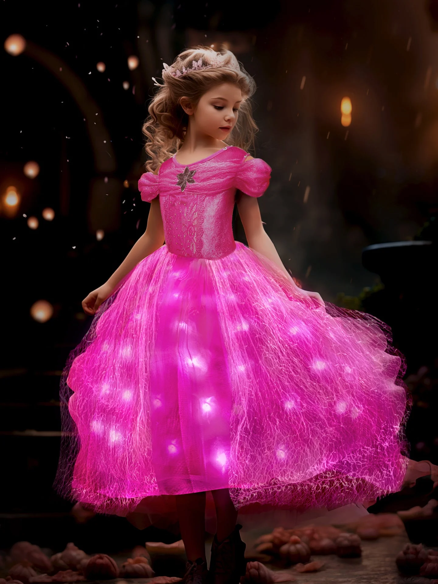 Beauty Princess Sleeping  LED Light Dress