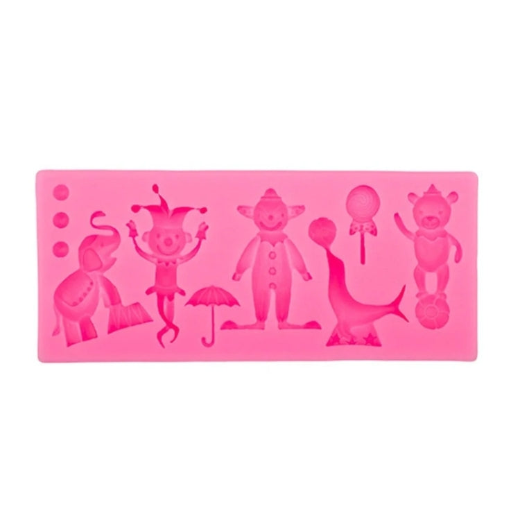 Circus Themed Clown Animal Silicone Mold Baking Cake Decoration Mold, Spec: A823 Pink