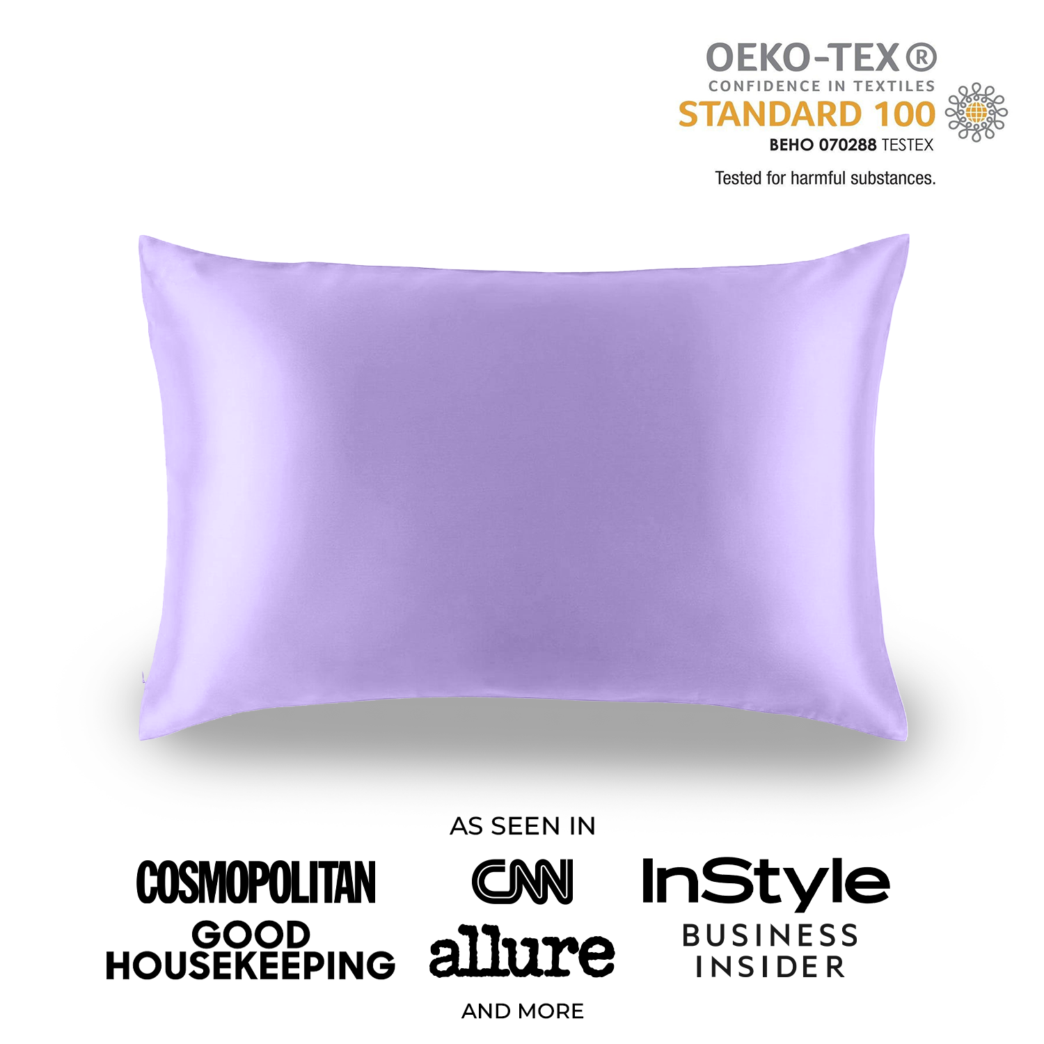 Natural Mulberry Silk Pillowcase (19 Momme) In Lavender