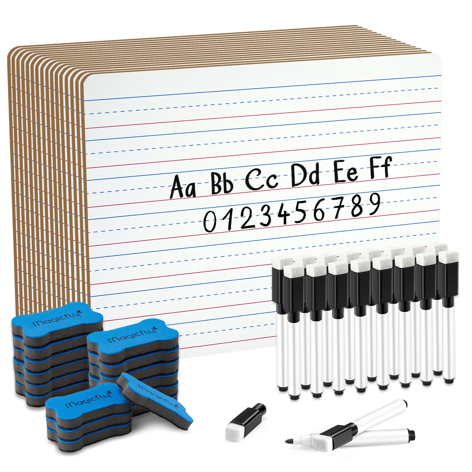 Lined Double-Sided White Board 9"x12" Pack of 16