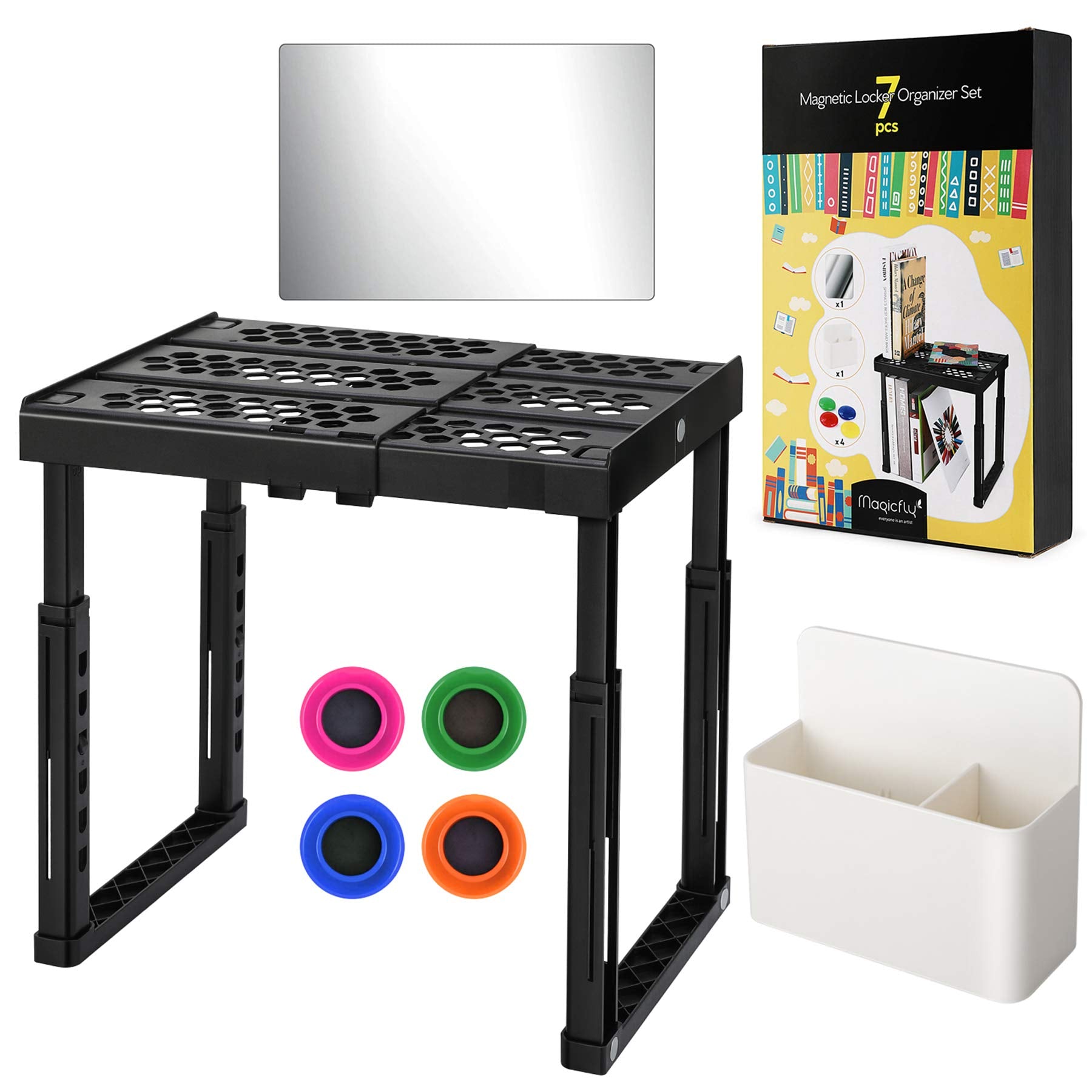 Height & Width Adjustable Magnetic Locker Shelf Organizer
