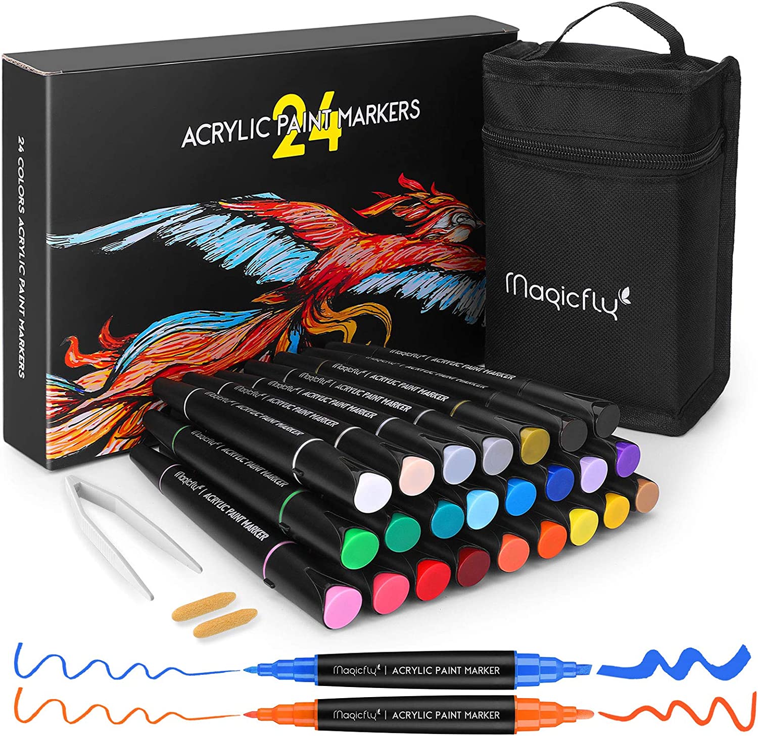 Double-Sided Acrylic Paint Markers 24 Colors