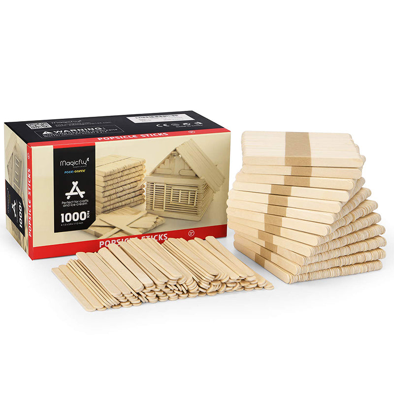 Wooden Popsicle Sticks Food Grade Sticks 4-1/2 Inch 1000Pcs