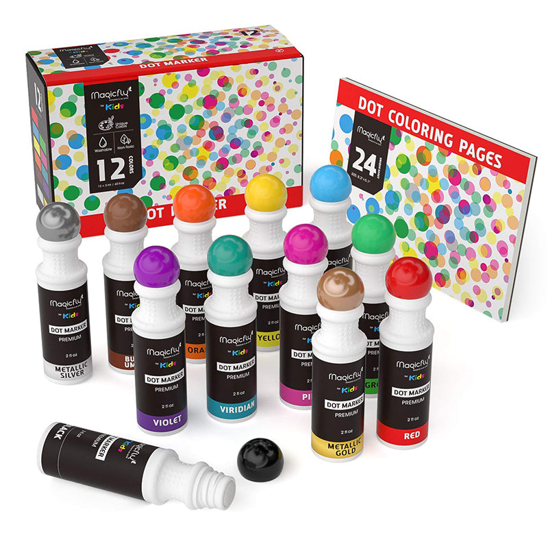 Washable Dot Markers - 8/12 Colors