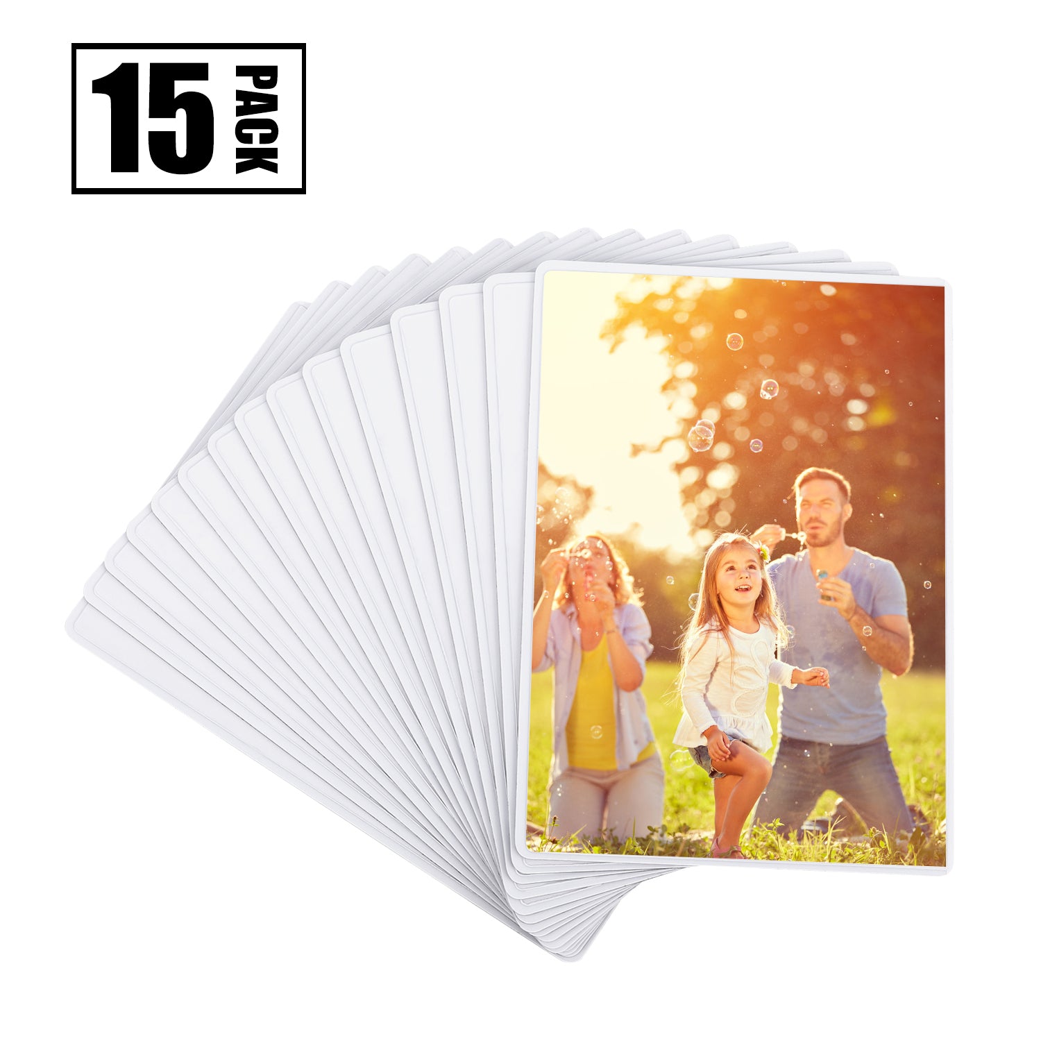 Magnetic Picture Frame with Clear Pocket 4"x 6" Pack of 15, White
