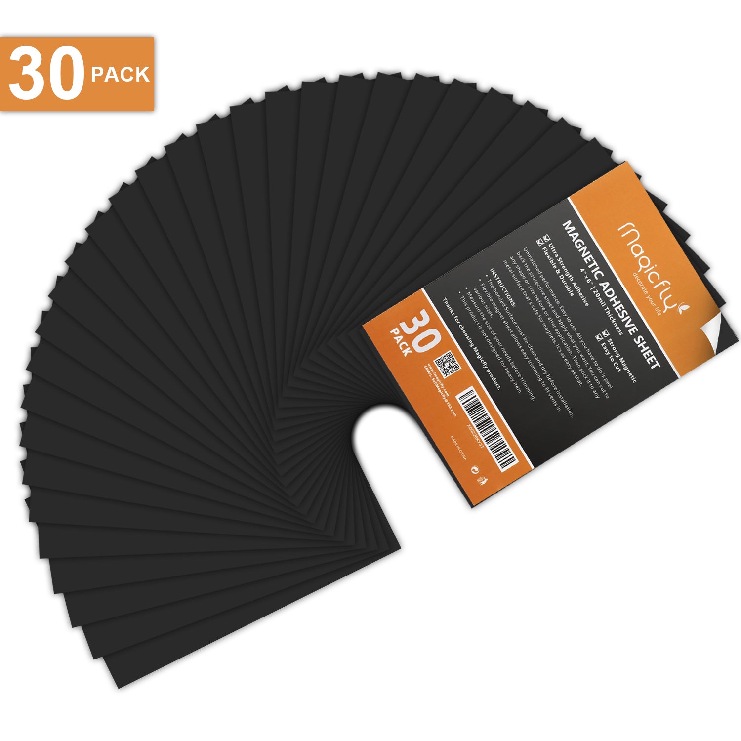 Magnetic Adhesive Sheets 4"X 6" Pack of 30