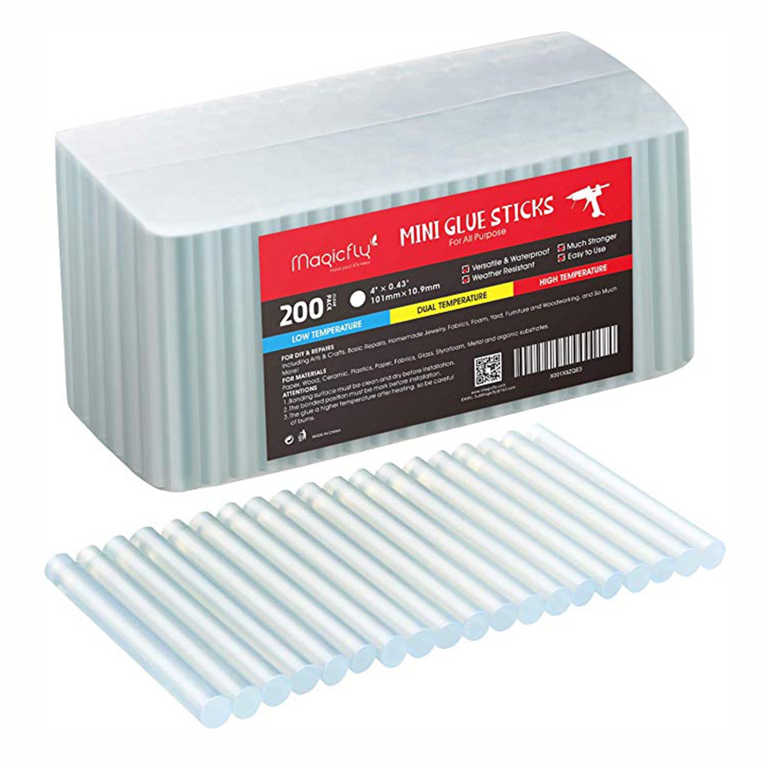 Hot Glue Sticks 4"x0.43" Diam Pack of 200