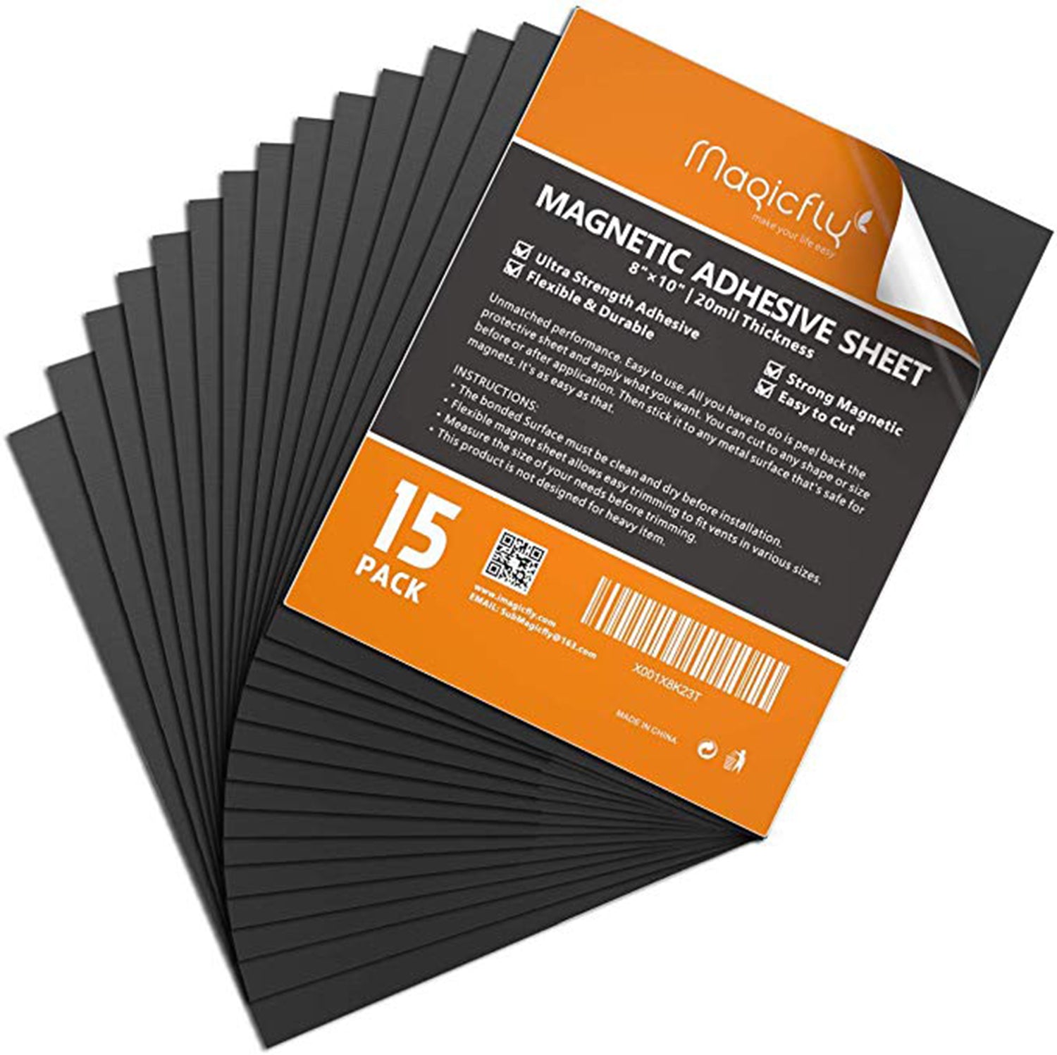 Magnetic Adhesive Sheet 8"X 10" Pack of 15