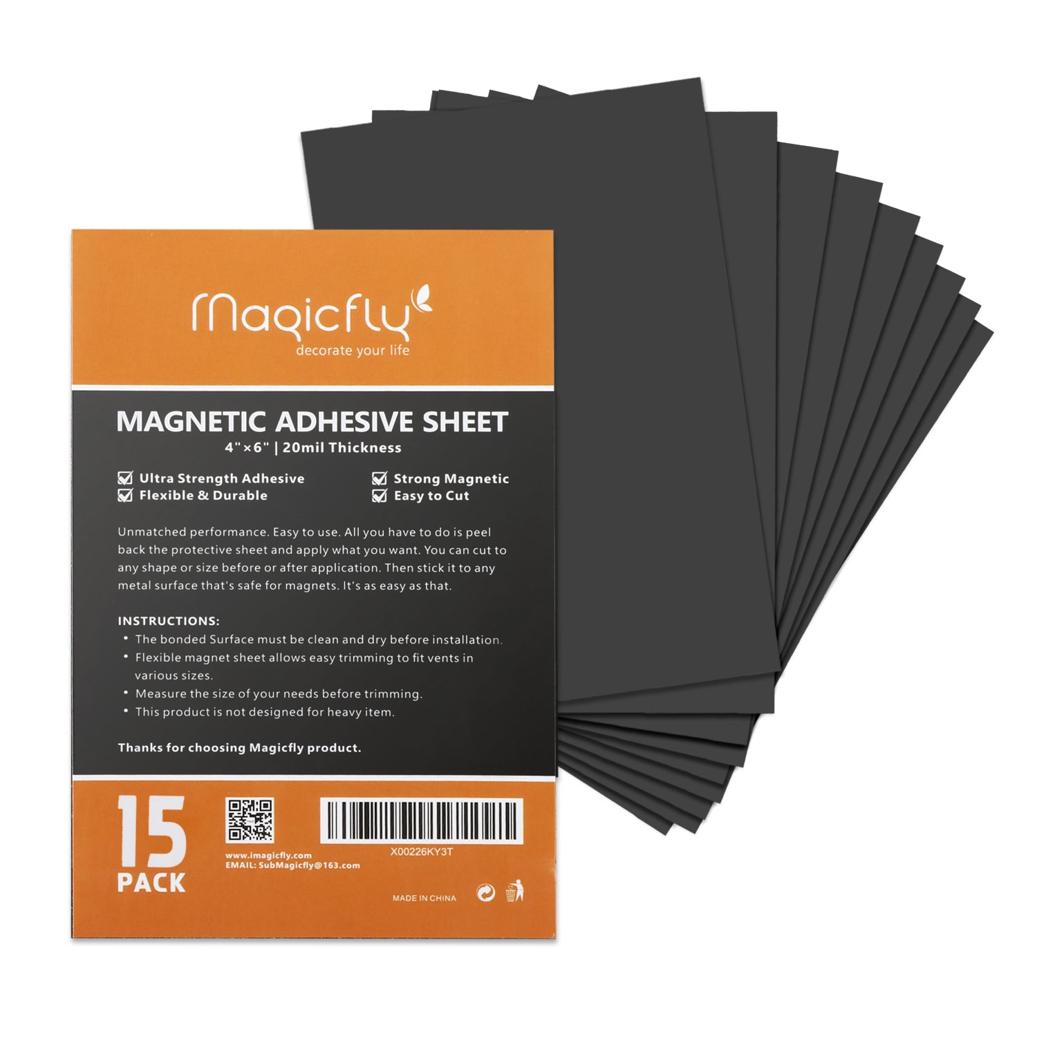 Magnet Sheets with Adhesive 4"X 6" Pack of 15