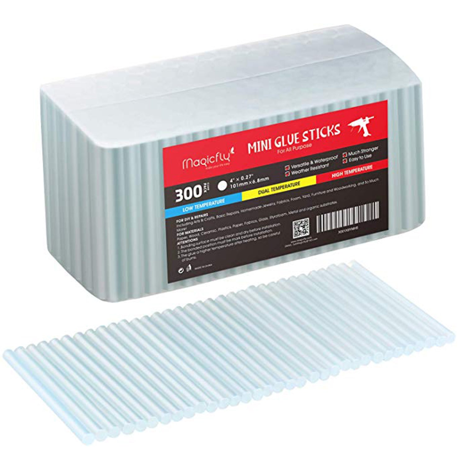 Mini Hot Glue Gun Sticks 4"x 0.27" Diam Pack of 300