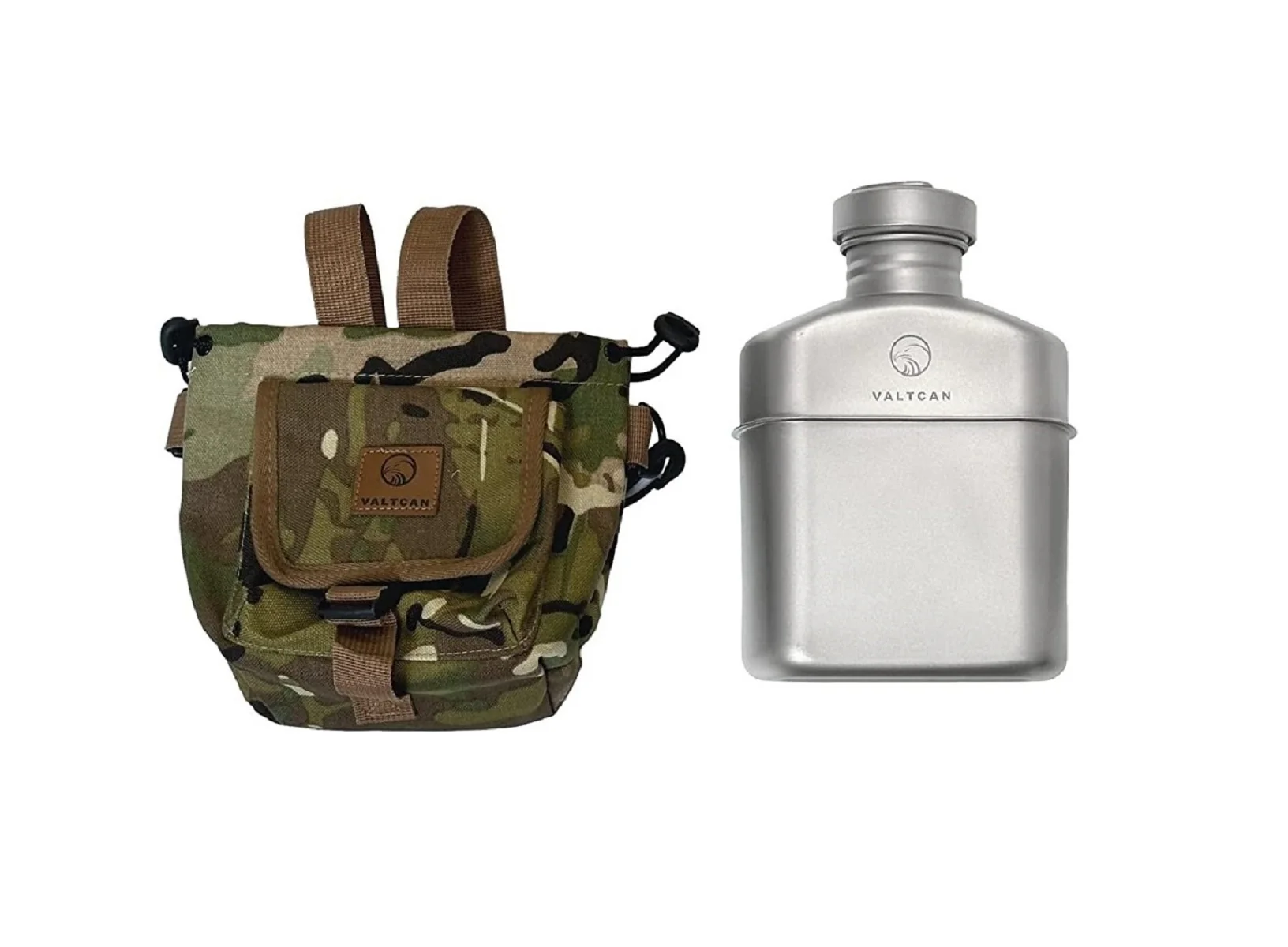 Valtcan Titanium Canteen Bottle with Carry Case 1100ml 37oz Capacity 159g