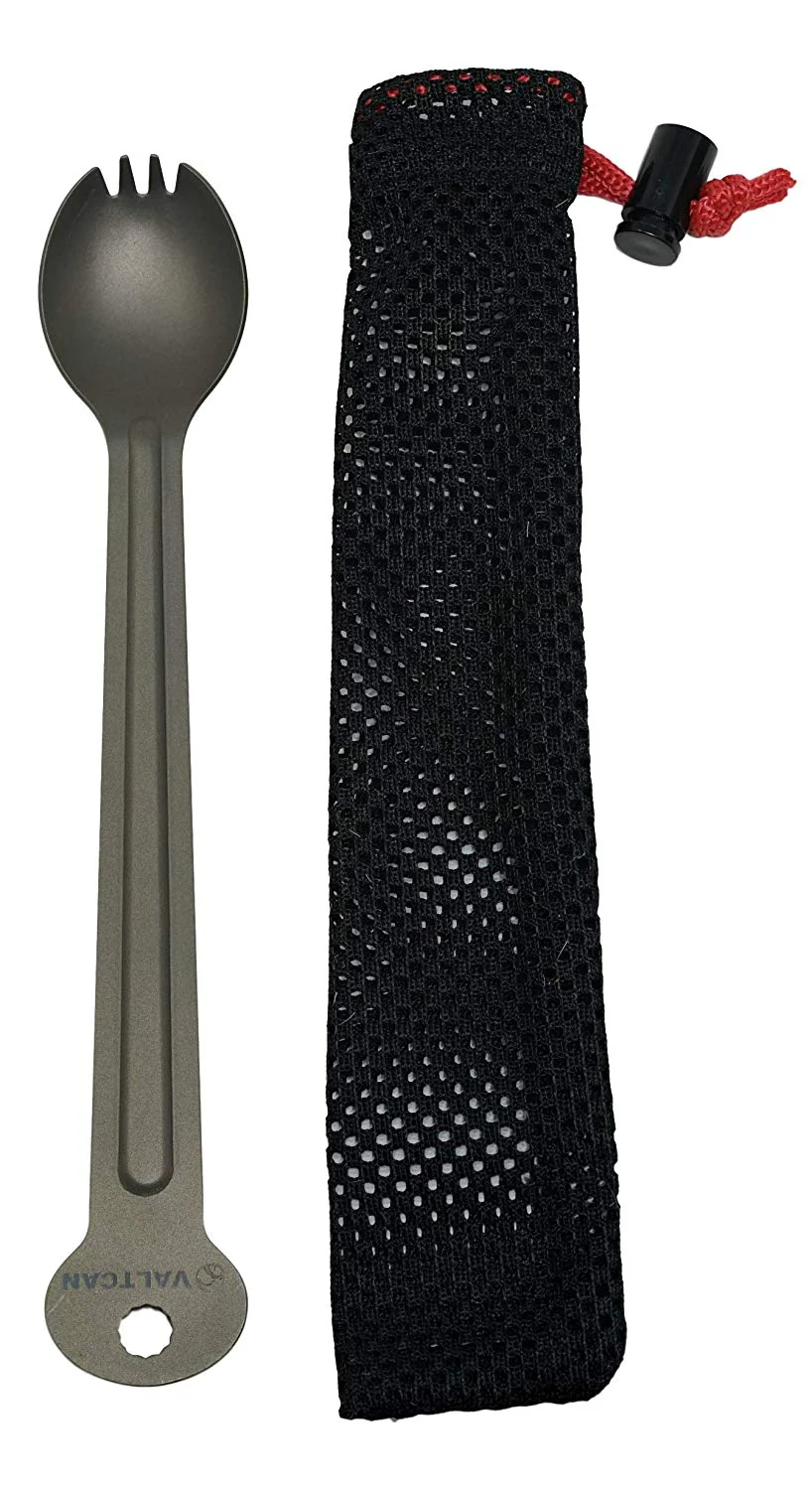 Valtcan Titanium Long Handle Spork Bowl Camping Keyring 35g