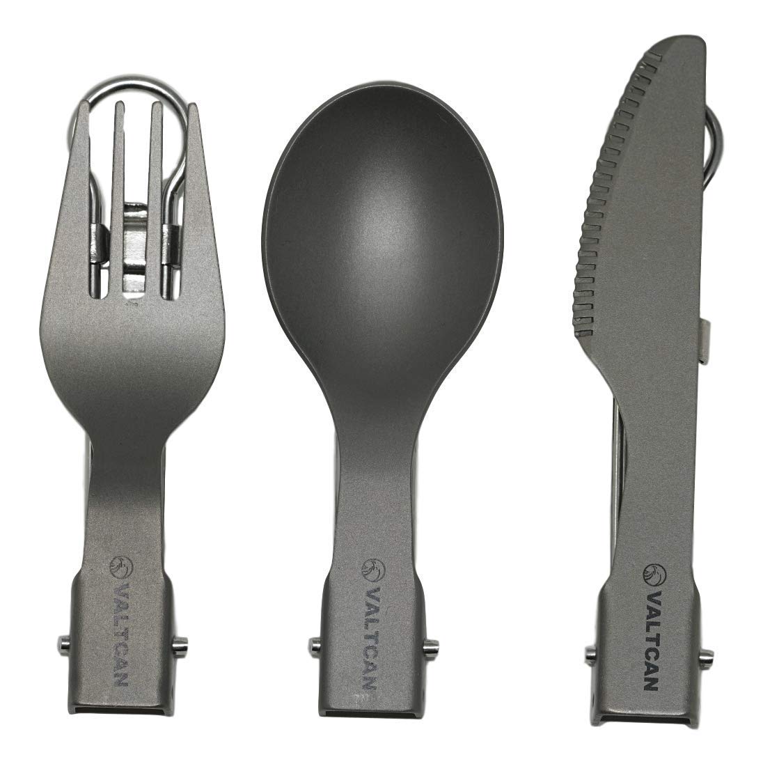 Valtcan Titanium EDC Folding Cutlery 3 Piece Utensil Set 58g
