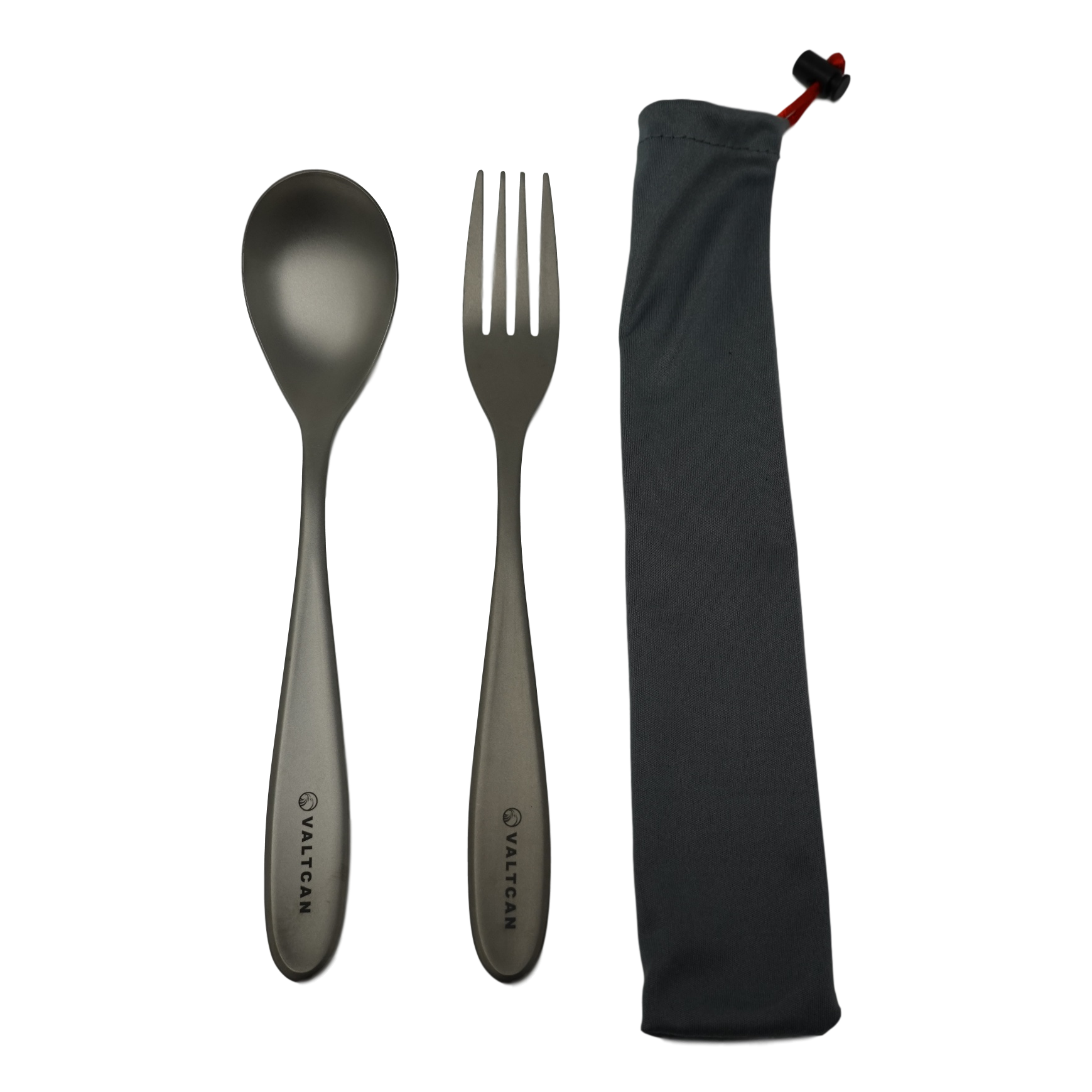 Valtcan Titanium Fork and Spoon Kitchen Flatware Full Length 8 inch Matte 54g