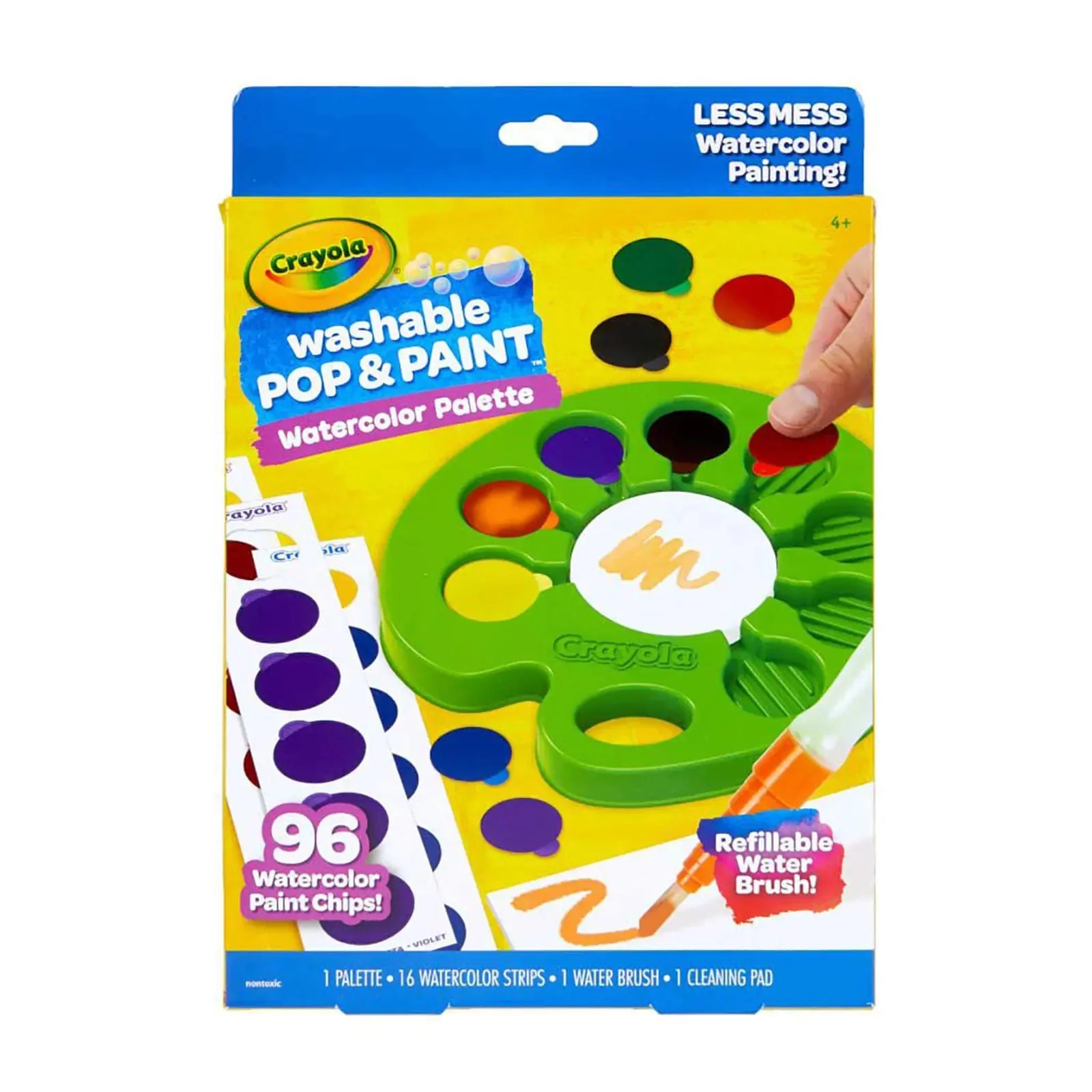 Crayola Washable Pop & Paint Watercolour Palette 96 Paint Chips