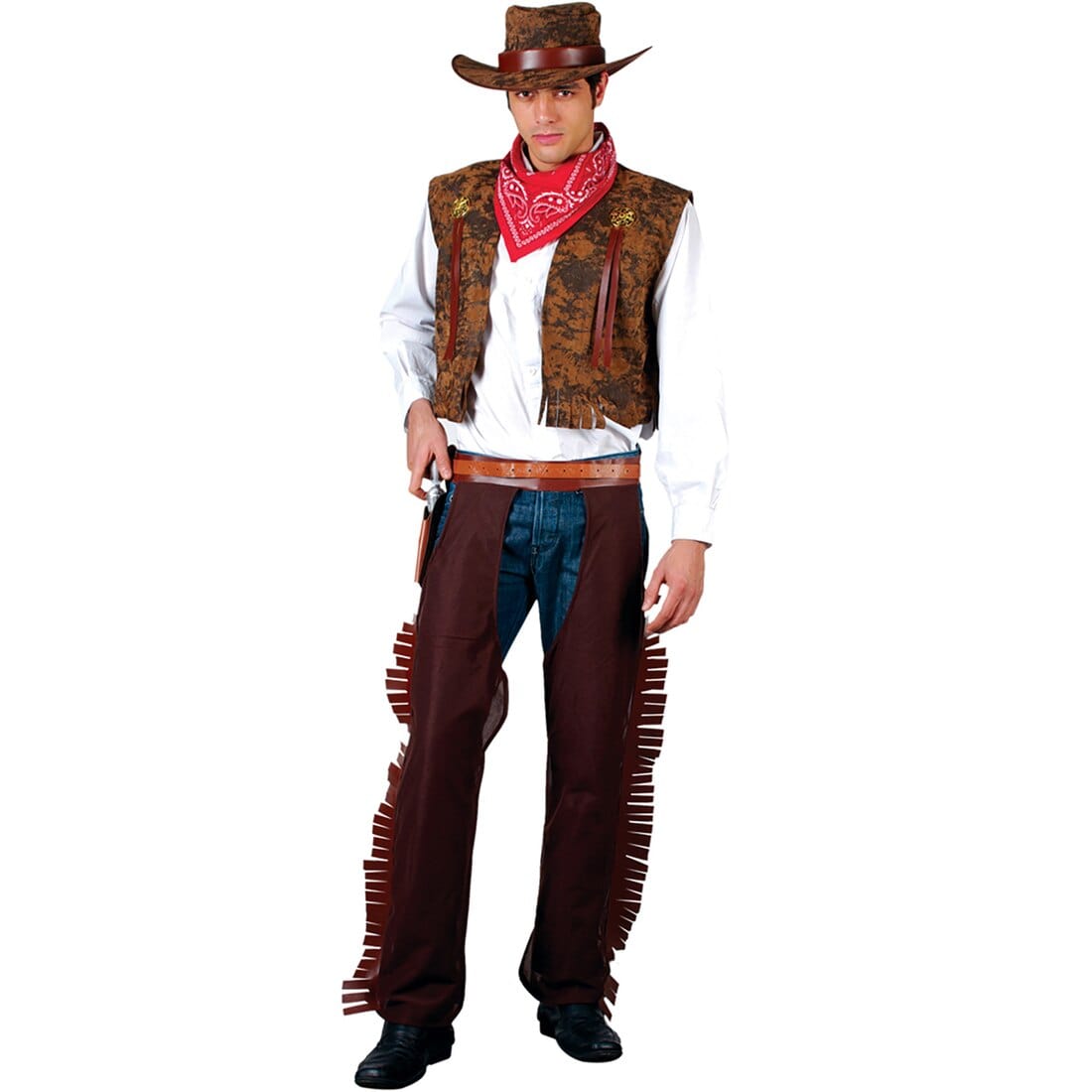 Mens Western Cowboy Fancy Dress Party Halloween Costume