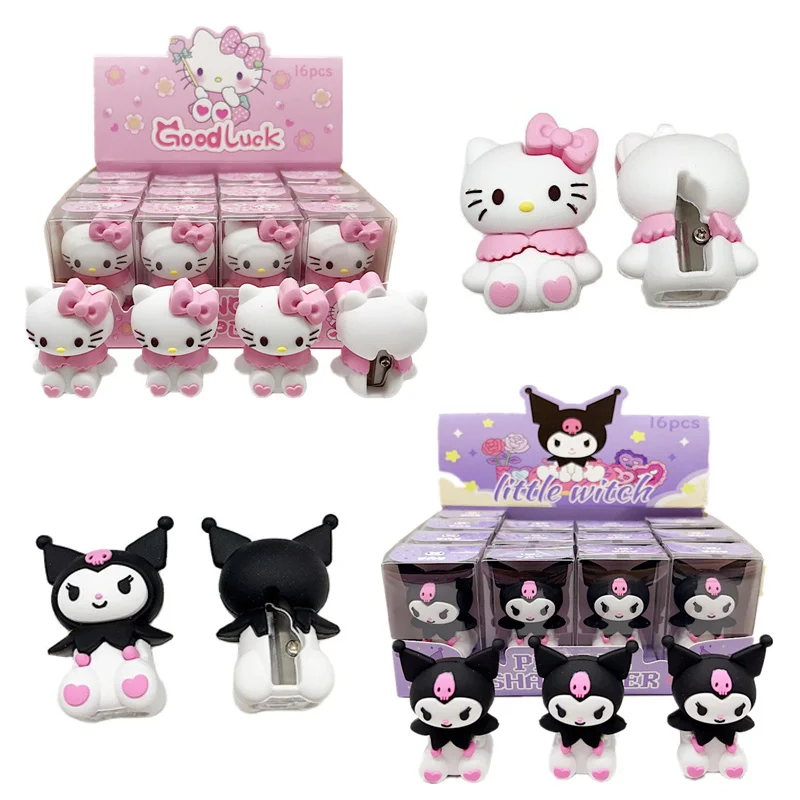 Hello Kitty Kuromi Melody Silicone Mini Manual Pencil Sharpener Cute Cartoon