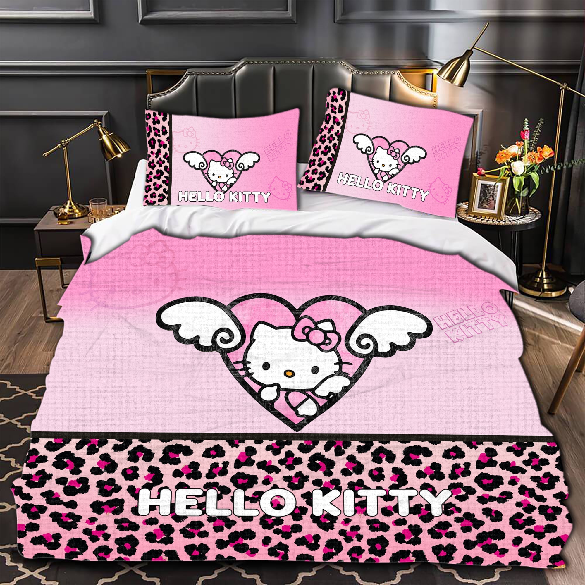 Hello Kitty Bedding Set Children Cotton Bed Sheets Hello Kitty Duvet Cover Bed Sheet Pillowcase